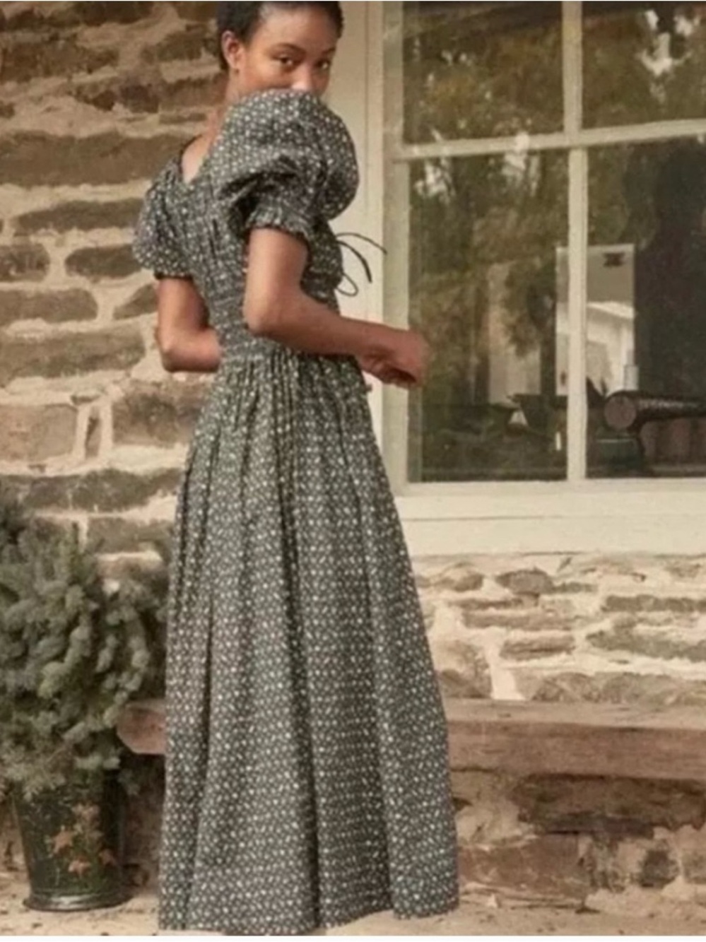 DOEN Victoire Floral 100% Organic Cotton Dress in Mirbeau Garden Size: XXL - Picture 3 of 12